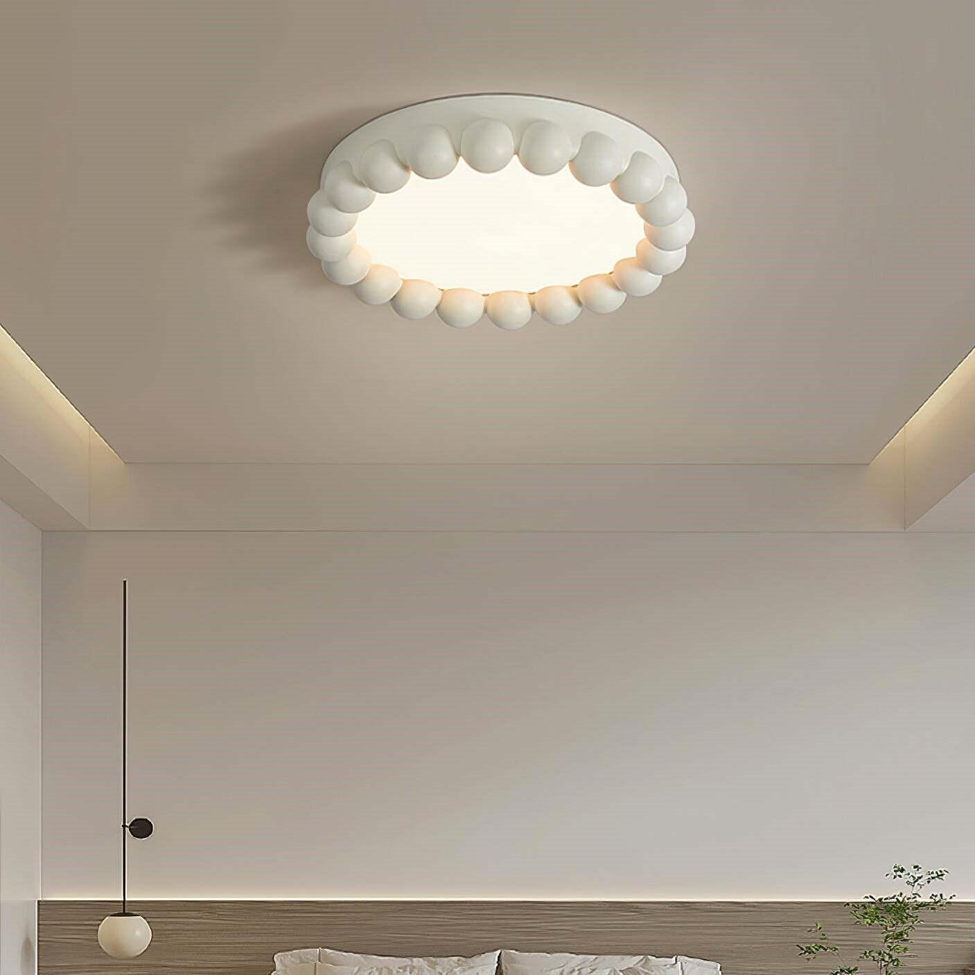 Minori Cream Art Deco LED Ceiling Lamp - Minimalist Round Design For Various Spaces K172
