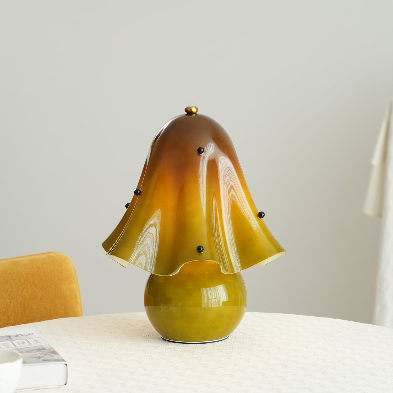 Bellina Bell Flower Table Lamp – Sculptural Glass Vera Style For Side Table Lamp K1135
