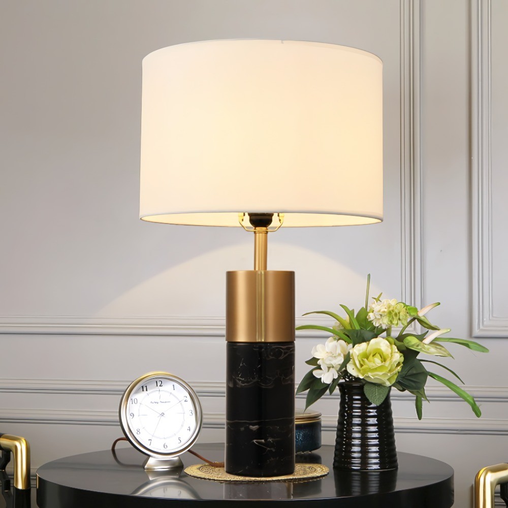 Marble Cylinder Table Lamp