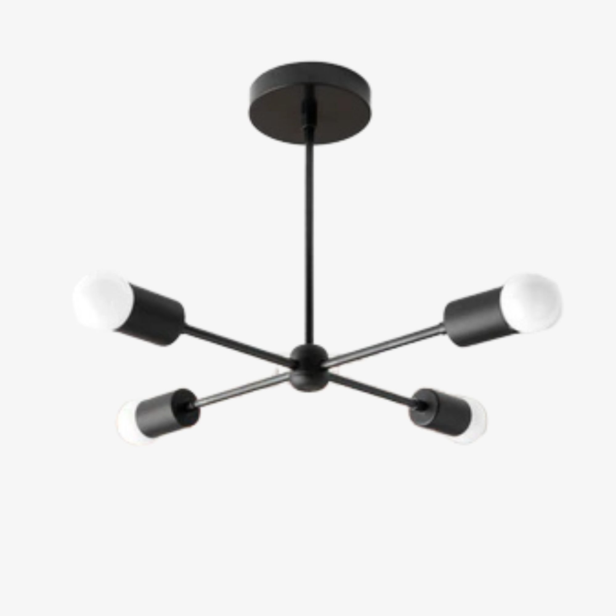 Mobilux Line Mid Century Gold Sputnik Chandelier - Geometric Brass Fixture K1445