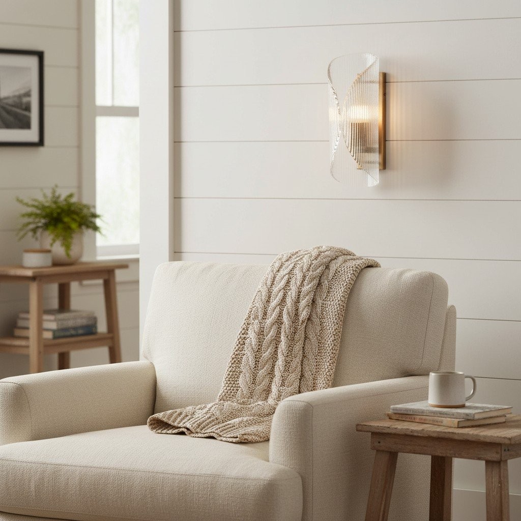 Velora Cylinder Glass Wall Light - Refined Brass Wall Sconce for Entryway or Bedside K1690