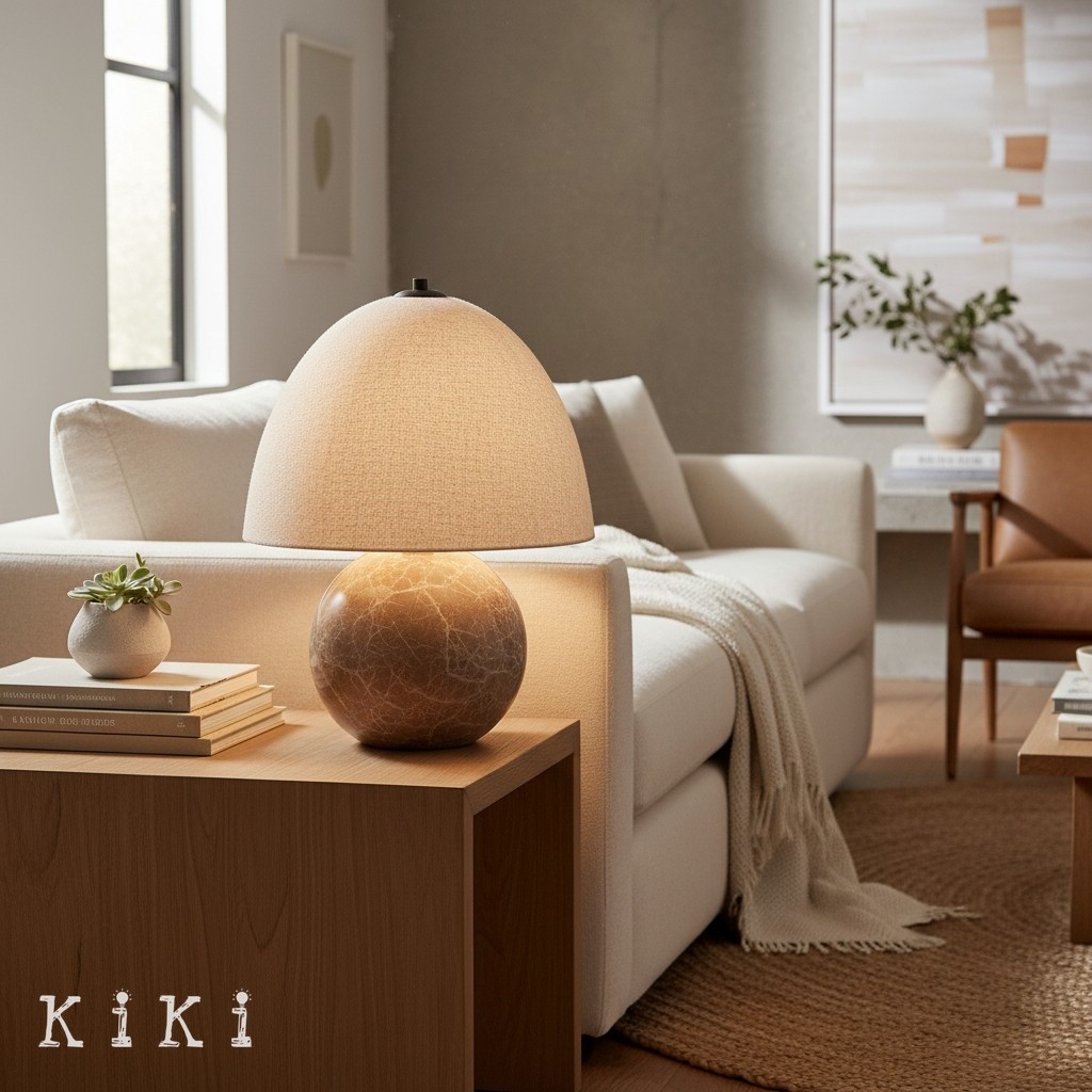 Cordove Sculptural Sphere Base Table Lamp - Accent Lighting for Living Room K2052