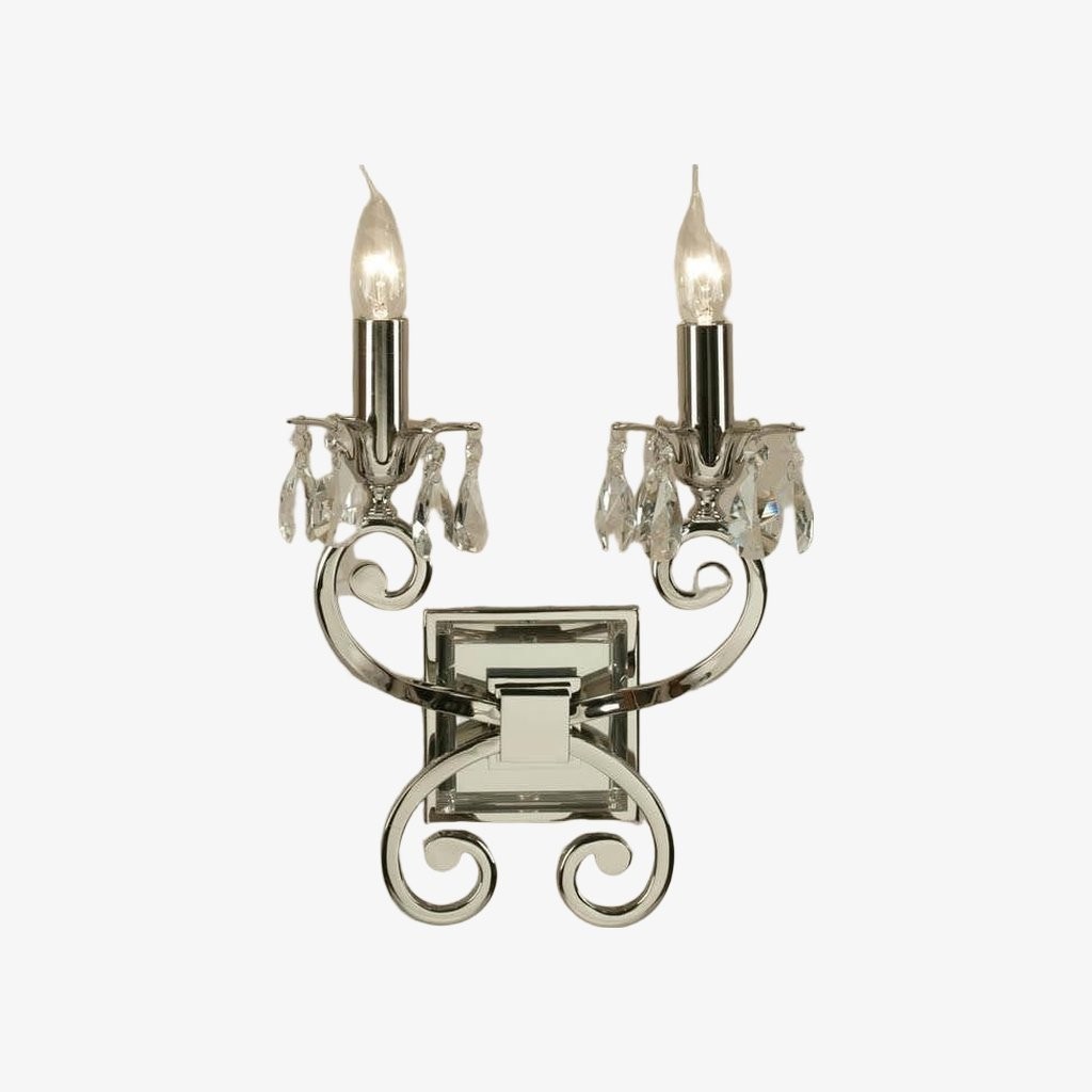 Talonis Crystal Accent Wall Light - Curved Chrome Arm Design for Living and Hallway Spaces K1953