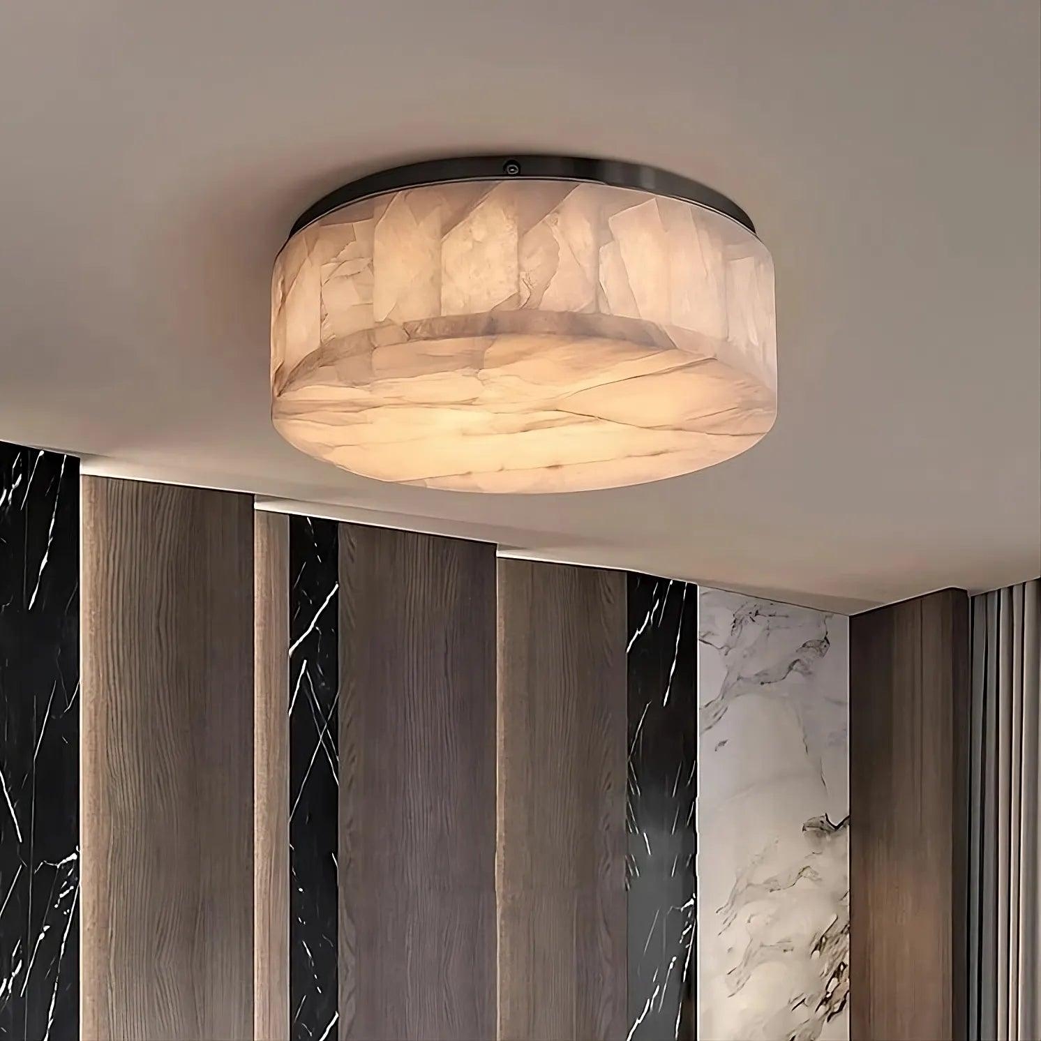 Rivage Alabaster Minimalist Ceiling Light D948