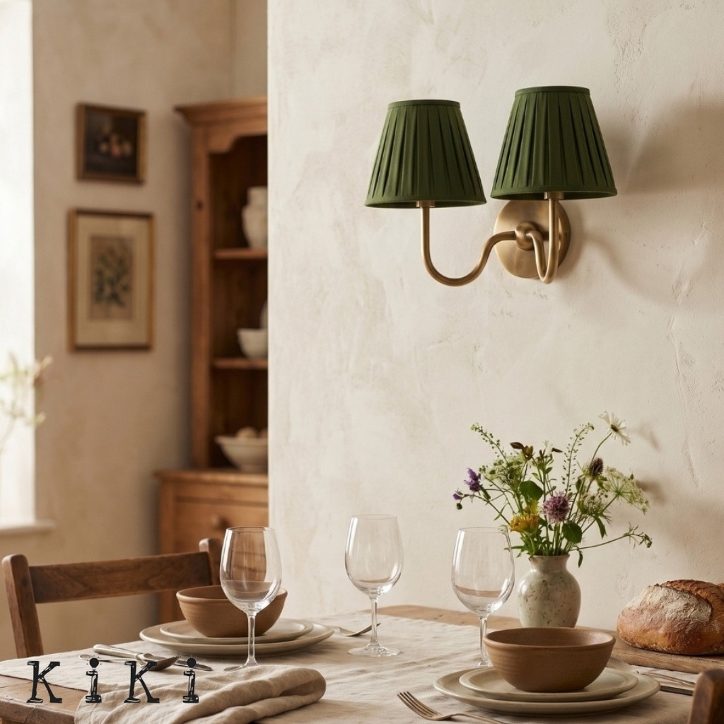 Luvora Pleated Fabric Shade Wall Sconce – Modern Classic Indoor Lighting K1306