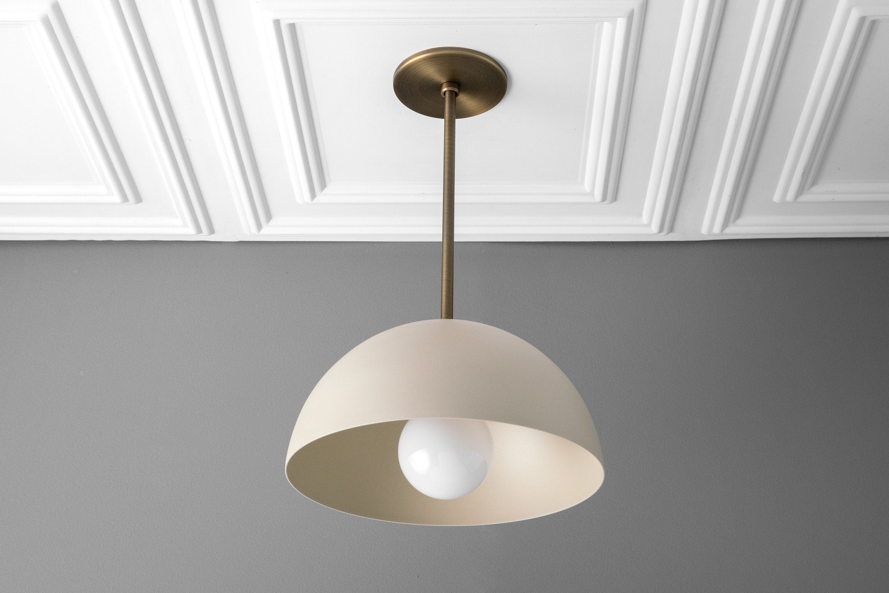 Metio Dome Neutral Dome Pendant - Modern Metal Accent Lighting K1526