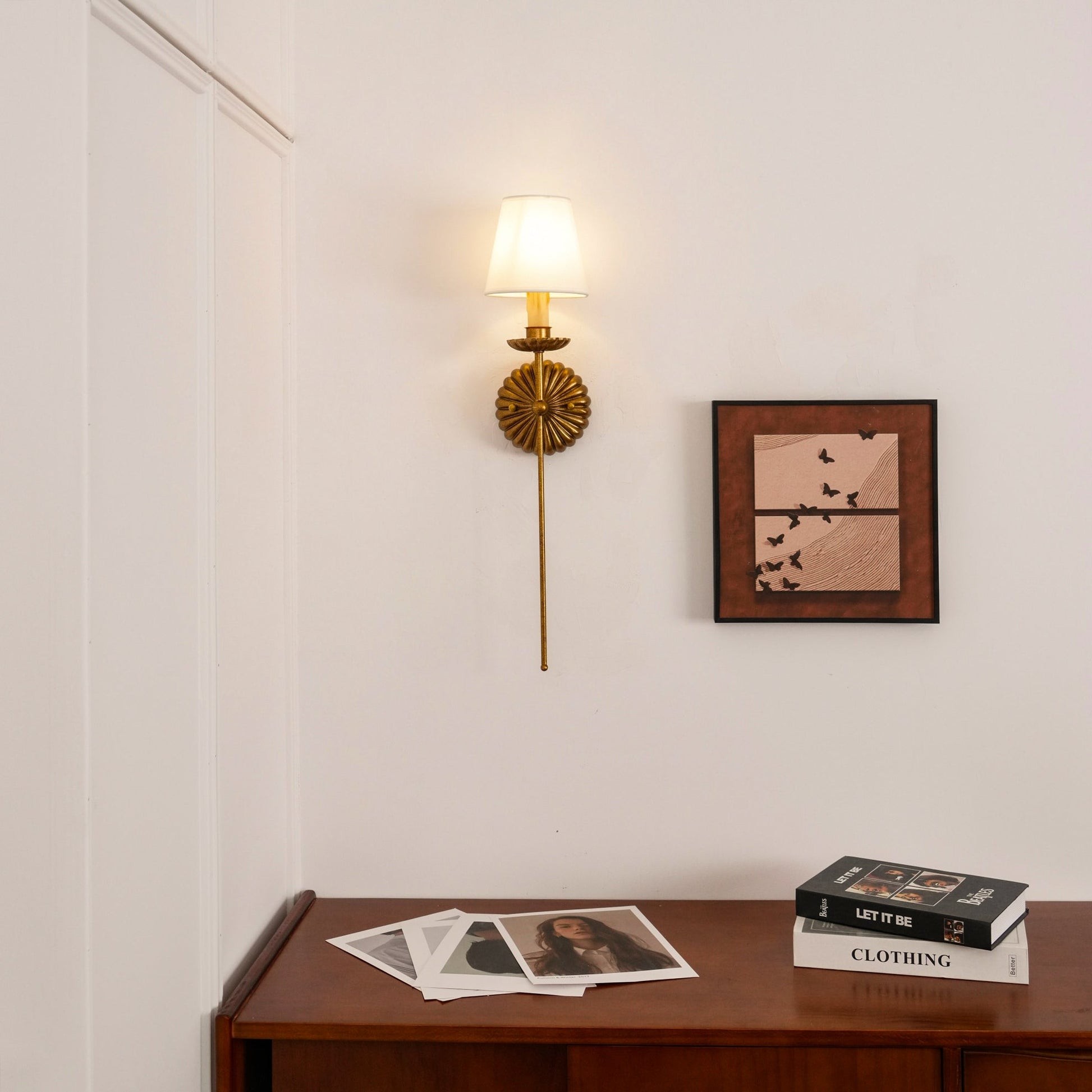 Catina Metal Wall Sconce with Fabric Shade – Stylish Accent Lighting for Home K1181