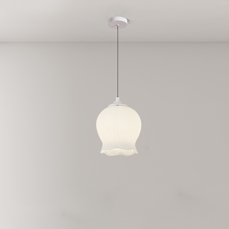 Flower Bud Milk Glass Pendant Light K14