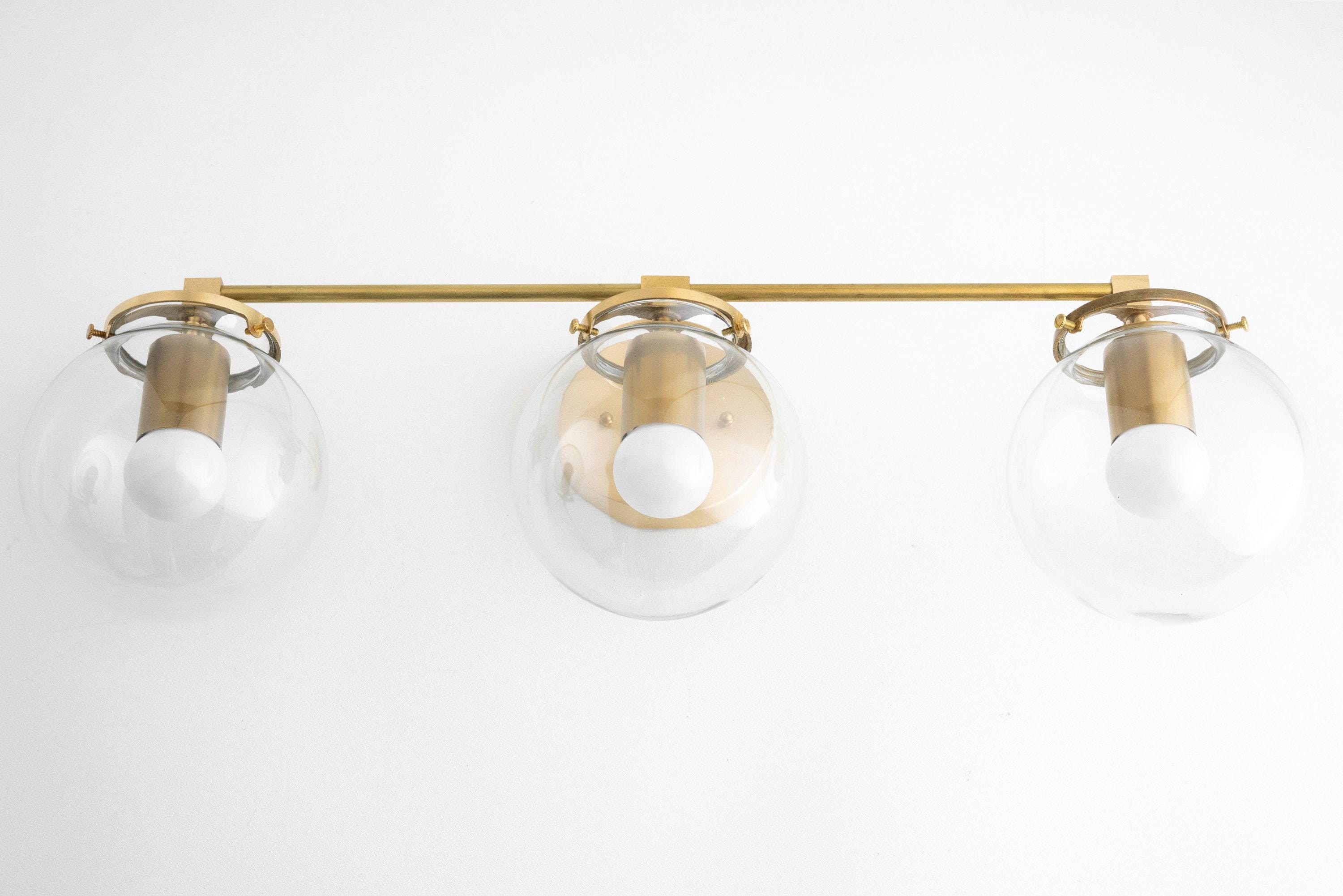 Glorica Glass 3 Shade Globe Vanity Light - Soft Bathroom Light Fixture K1453