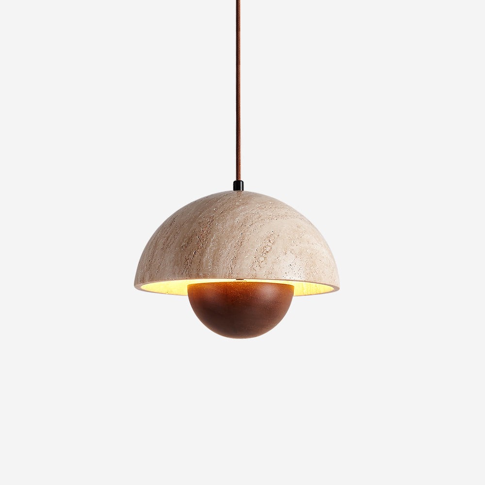 Natural Travertine Flower Bud Design Pendant Lamp K884