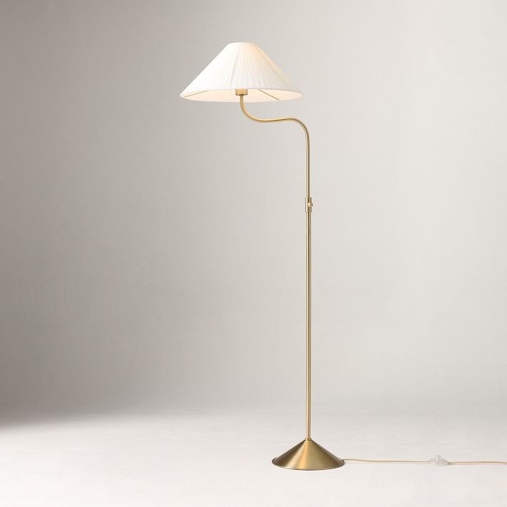 Fibura Elegant Floor Lamp Linen Shade Champagne Bronze – Add Warmth K1330