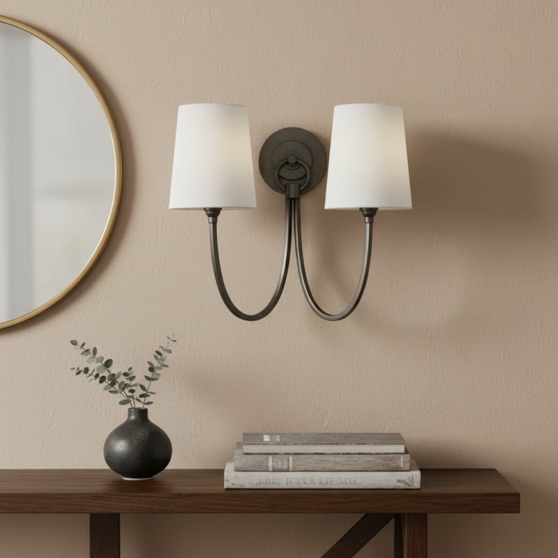 Roven Modern Classic Wall Sconce - Curved Design Double Light for Bedroom Use K1699