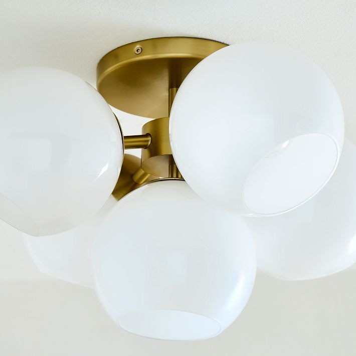 Brina Glass 5-Light Flush Mount - Minimalist Glass Ceiling Fixture K1411