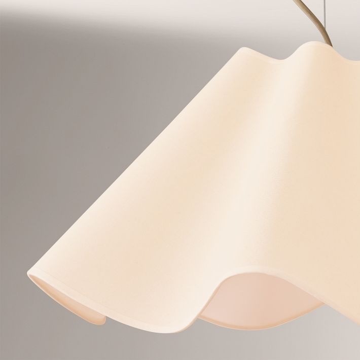 Oslan Cruved Linen Pendant Light - Modern Scalloped Pendant Lamp for Dining Room K1297
