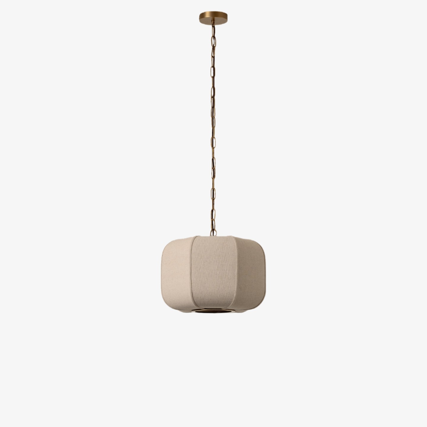 Loomis Tall Pendant - Textured Linen Shade Aged Brass Ceiling Light for Dining Room and Kitchen K2058