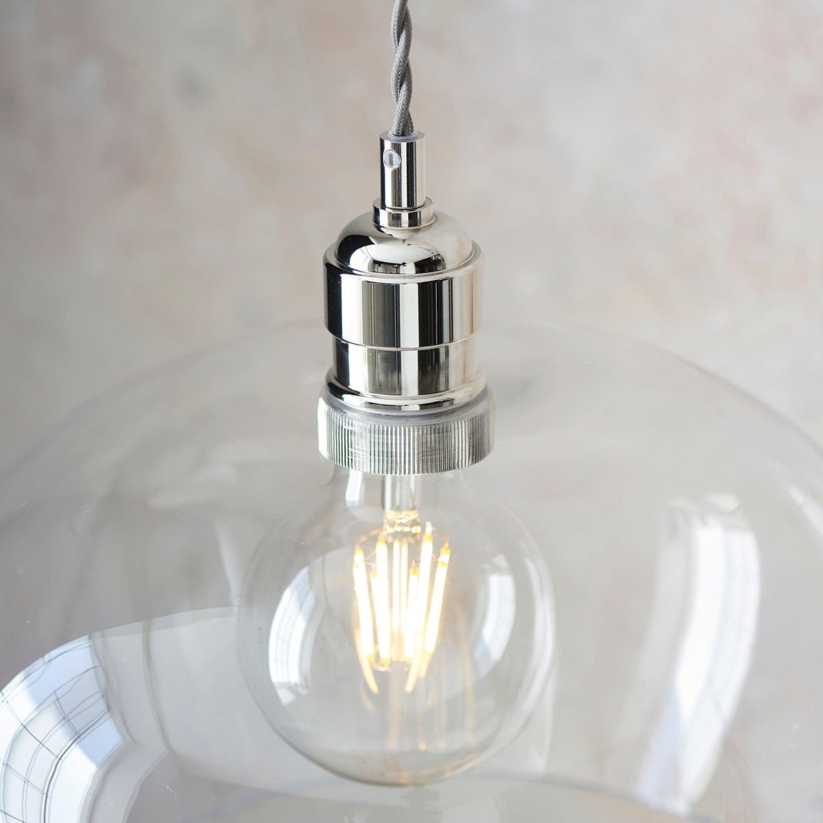 Clarione Height-Adjustable Glass Pendant Light - Classic Art Deco Light K2004