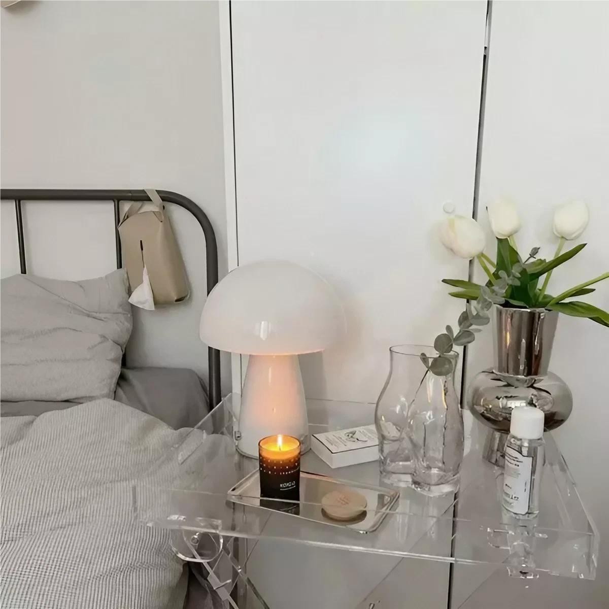 Modern Bauhaus Glass Mushroom Table Lamp K60