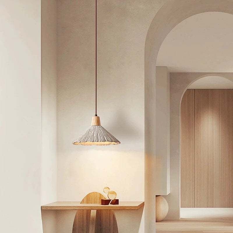 Cream Retro Wabi-Sabi LED Pendant Light D919
