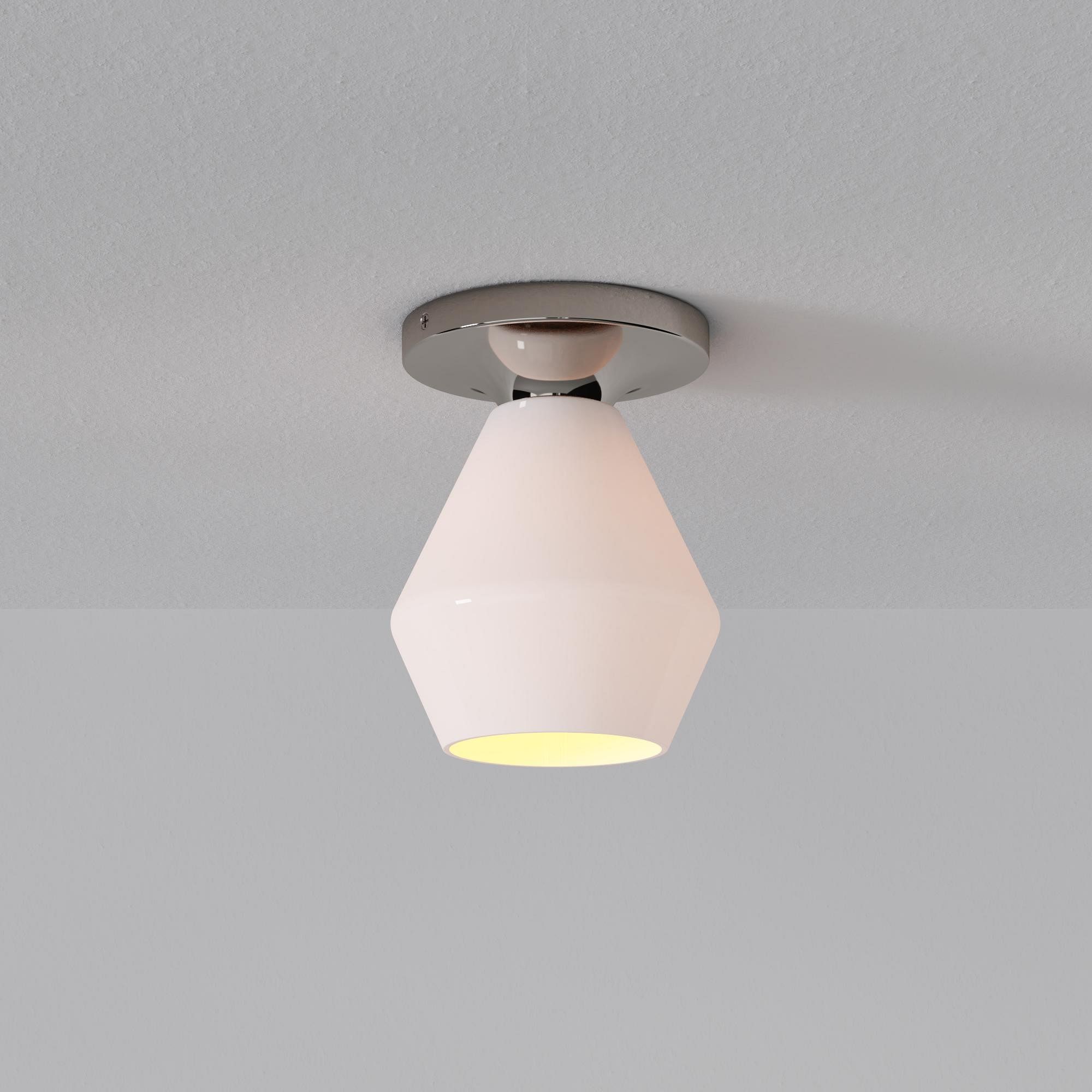 Merin Sleek Glass Ceiling Lamp - Geometric Flushmount Lamp for Dining Room K1223