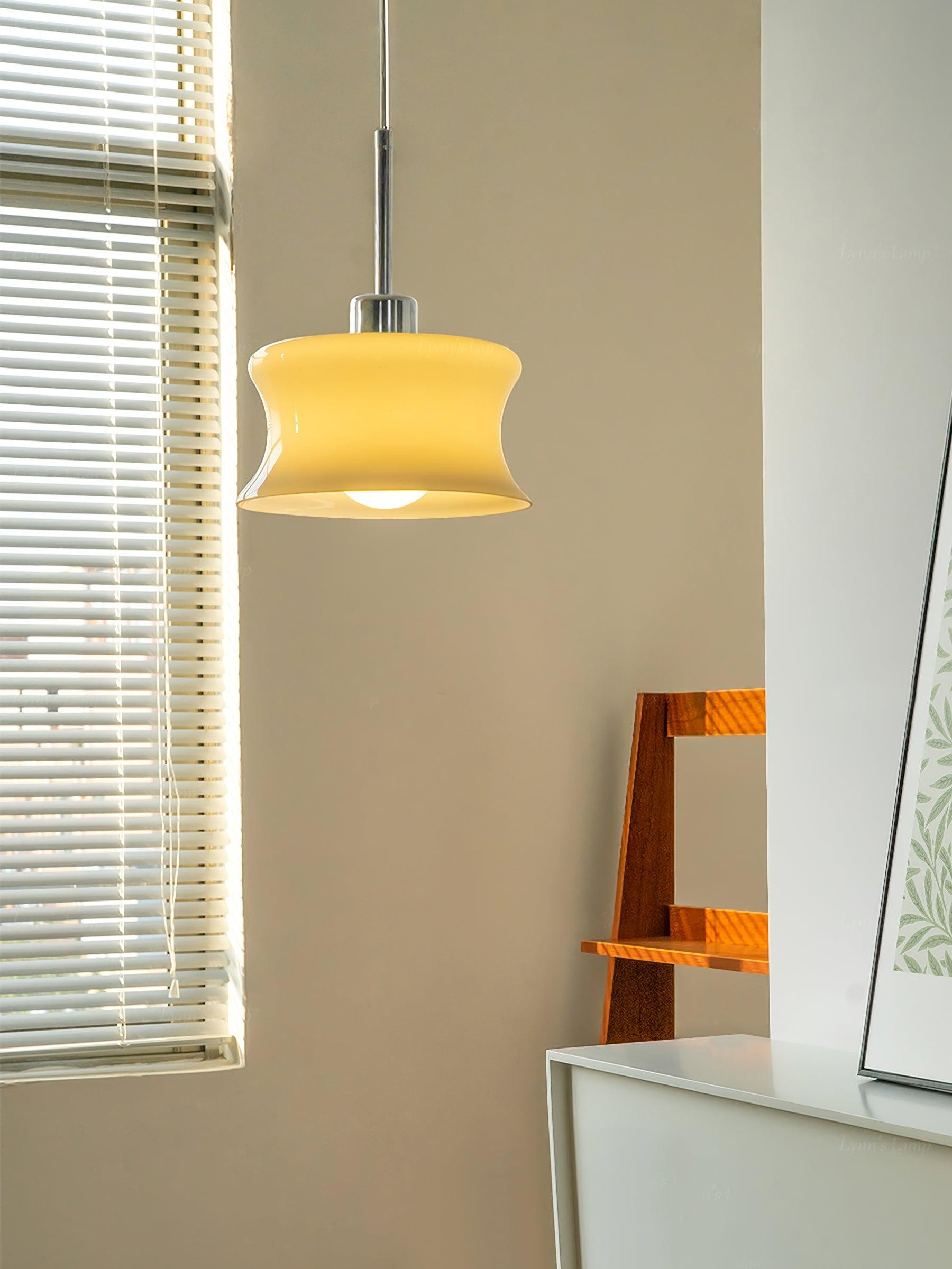 French Vintage Glass Window Pendant Lamp K232