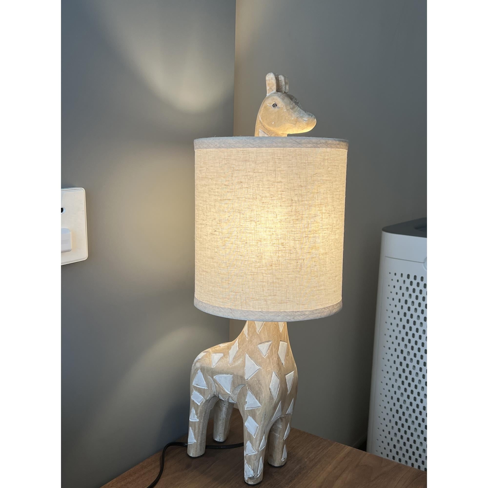 Carved Wood Animal Table Lamp D521