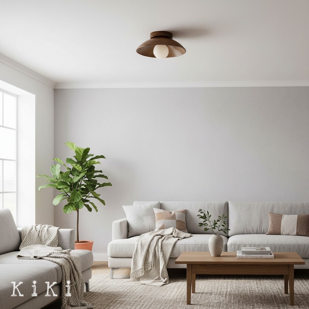 Ovalune Textured Ceiling Lamp - Contemporary Style Lighting for Living Spaces K2104