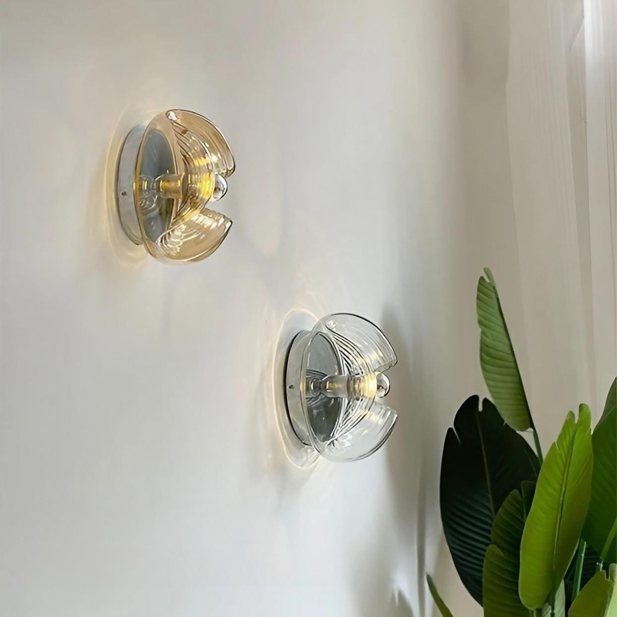 Bauhaus Stripe Glass Irregular Round Wall Light K186