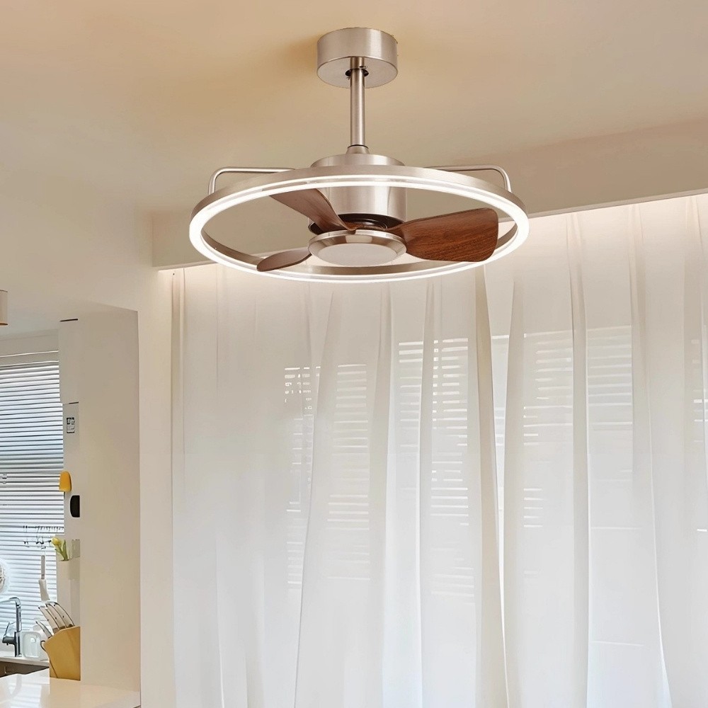 Retro Bauhaus Round Led Ceiling Fan Light K1109
