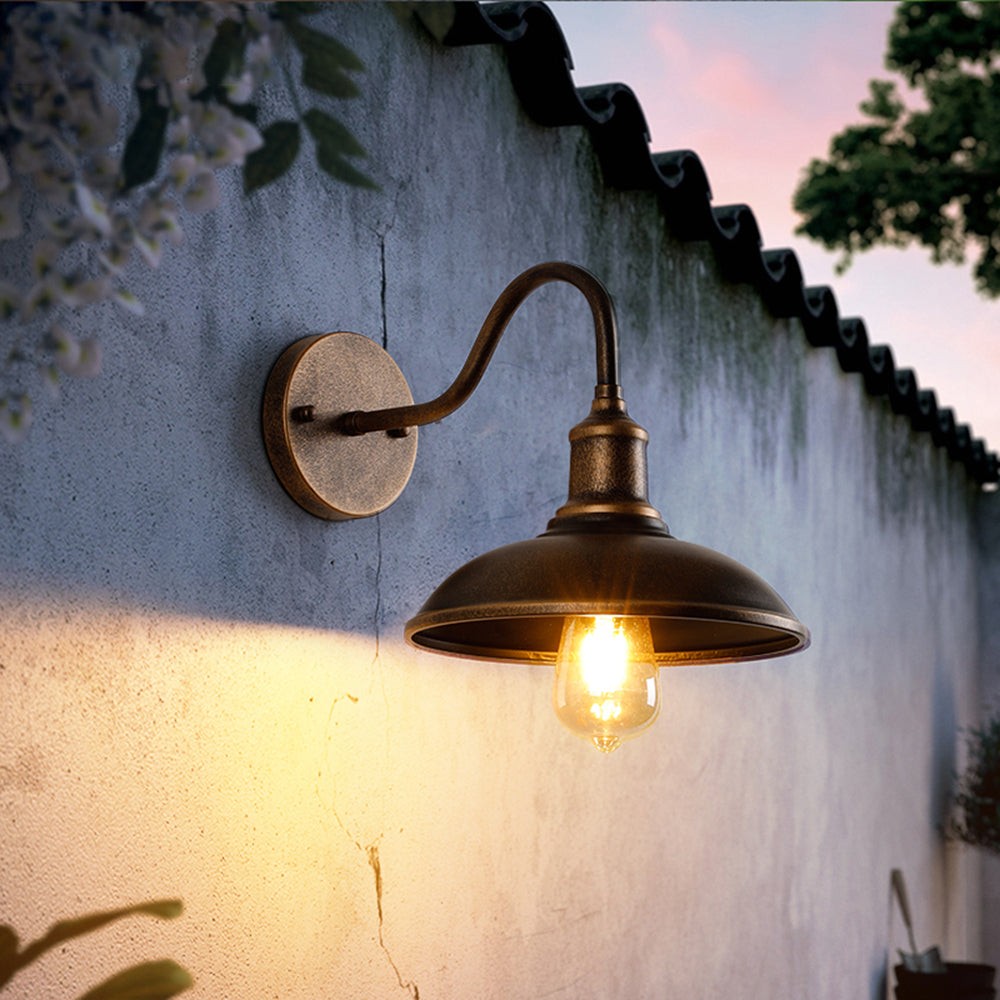 Retro Industrial Bowl Shaped Outdoor Waterproof Wall Light K817