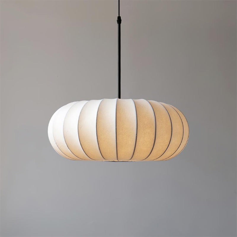 Simple Wabi-sabi White Lantern Fabric Pendant Lamp K744