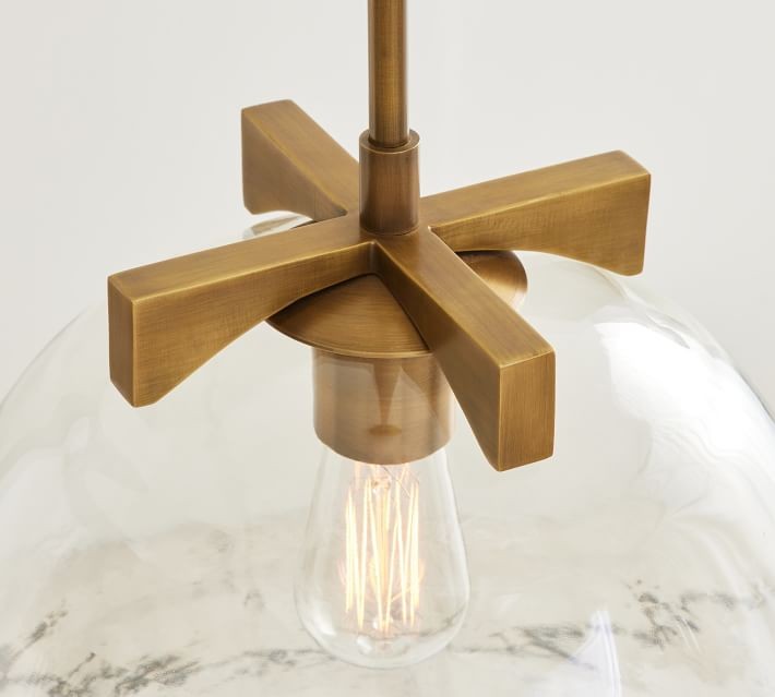Auria Clear Glass Pendant Light - Stylish Dome Pendant Lamp for Kitchen and Lounge K1290
