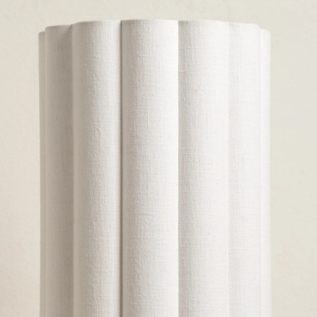 Linbron Table Lamp - Modern Fabric Shade with Wood Base for Bedroom and Living Room K1678