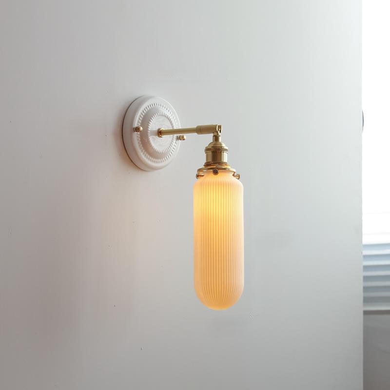 Vintage Japanese Ceramic Brass 1-Light Wall Sconce Lamp K1284