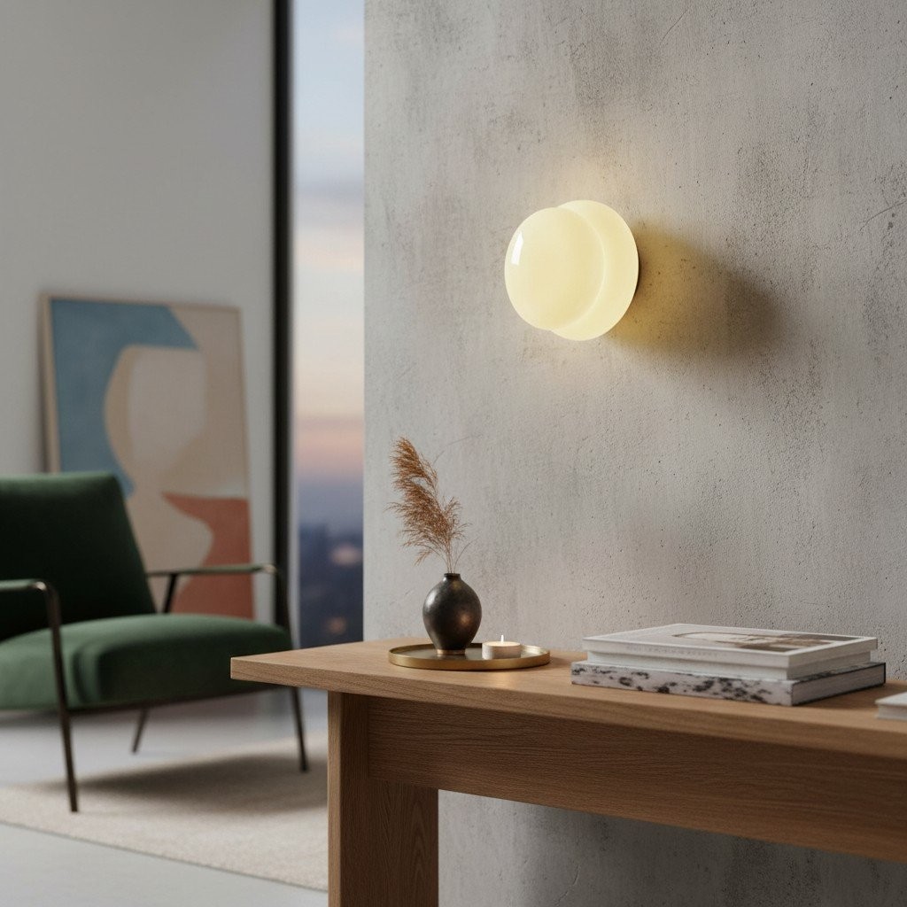 Orra Bauhaus Glass Wall Lamp – Art Decor Glass Wall Sconce for Bedroom or Bathroom K1426