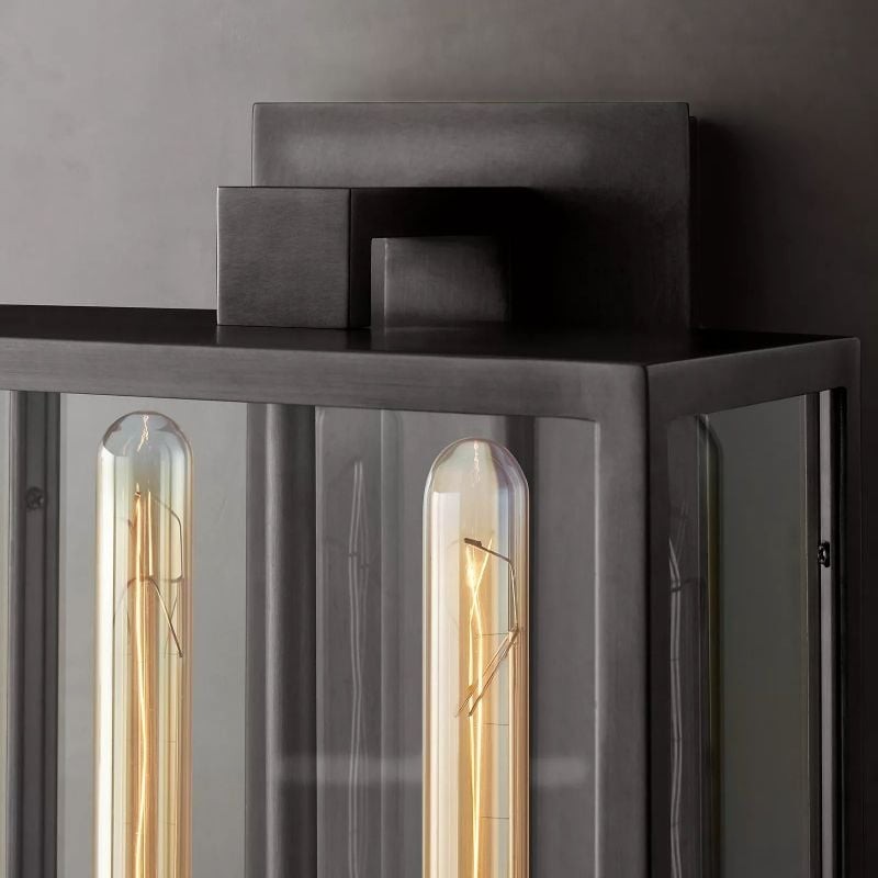 Classic Beckman Vintage Wall Sconce - Steel & Glass Linear Design K1589