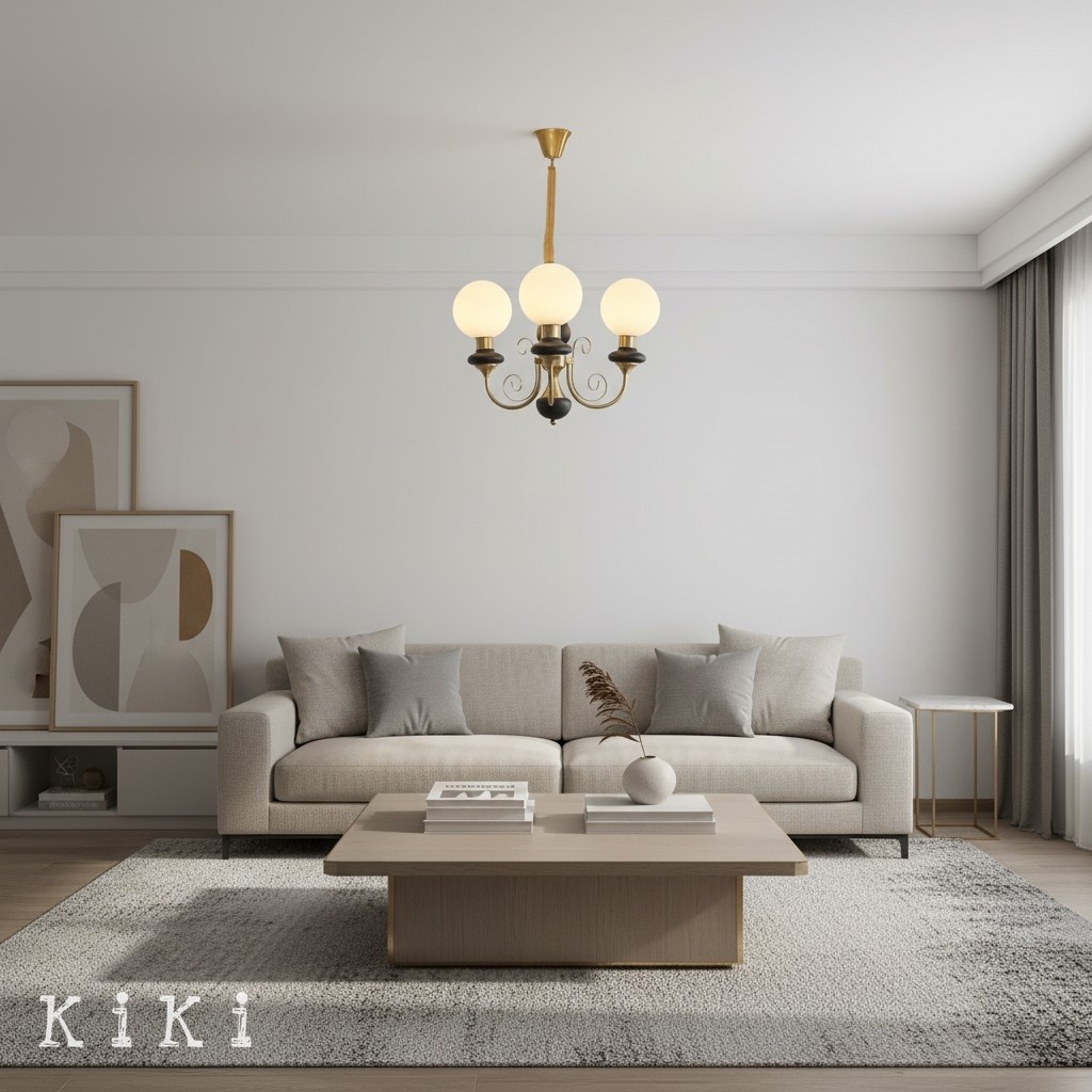 Radiara Sculptural Luxurious Glass Chandelier - Elegant Metal Lighting for Living Room K2110