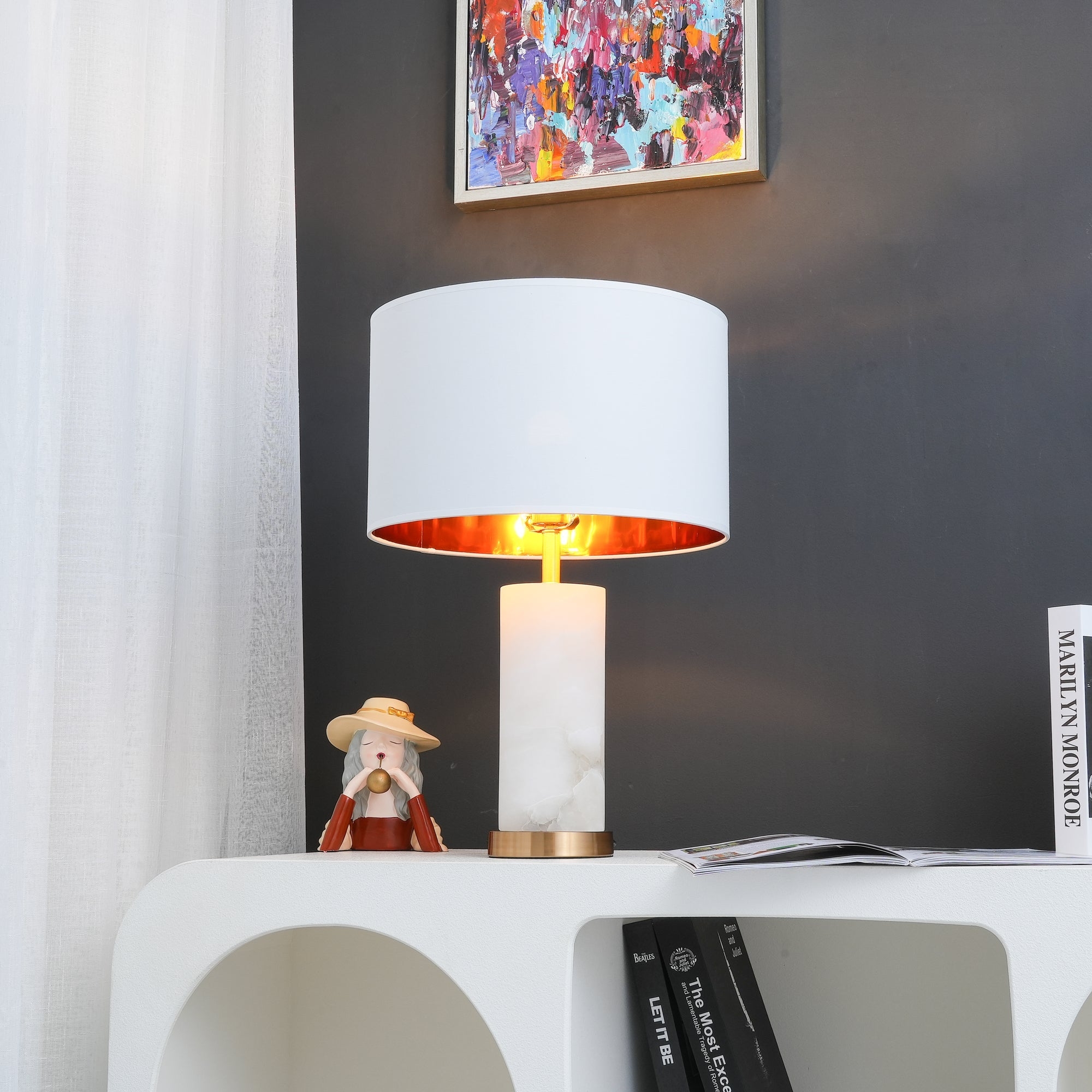 Lineham Alabaster Table Lamp D490