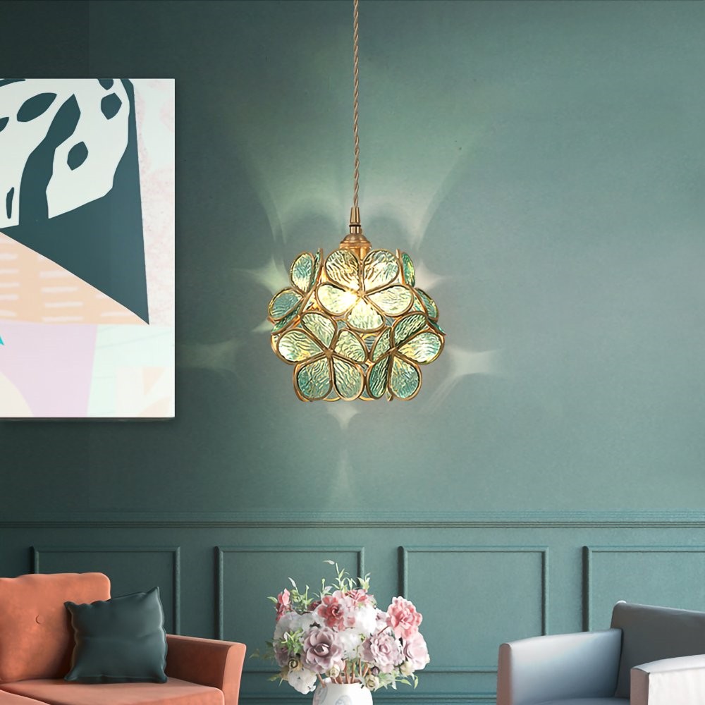 Flower Petal Glass Pendant Light