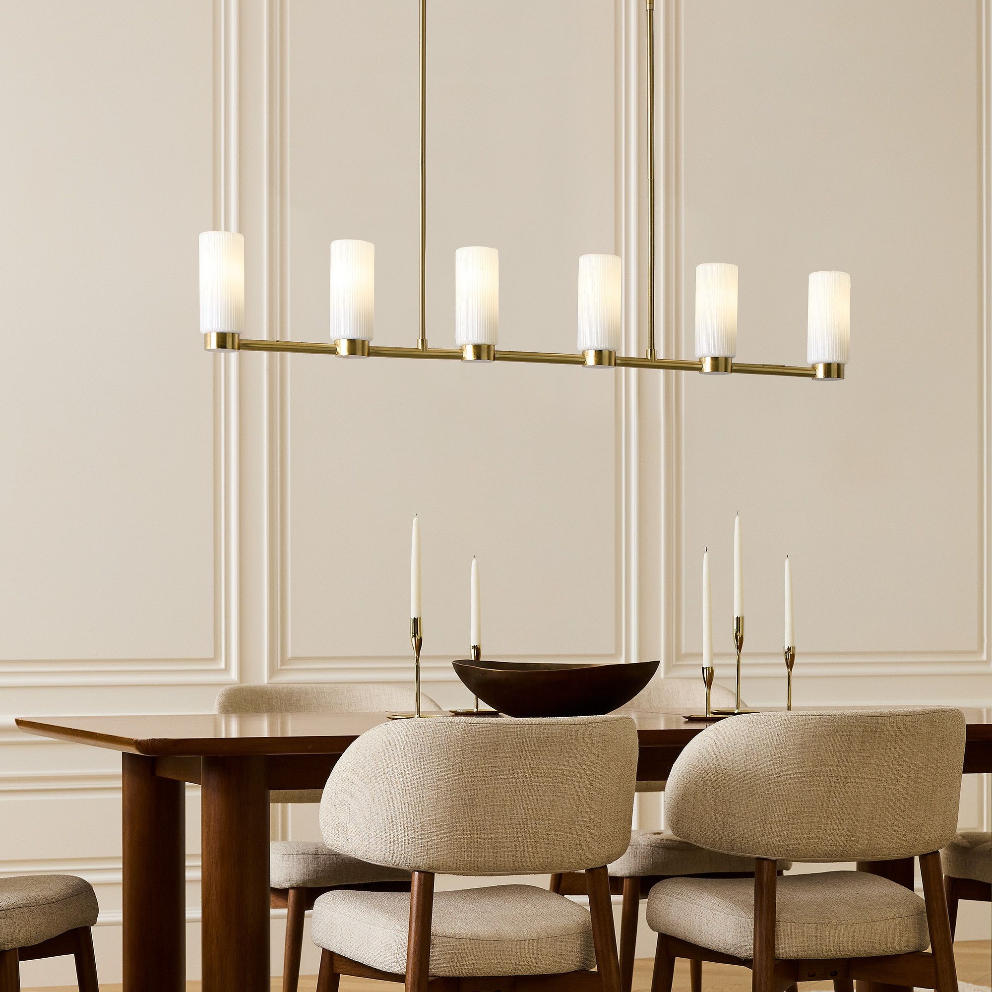 Rivora Fluted Glass Chandelier – Elegant Ribbed Lasting Design K1334
