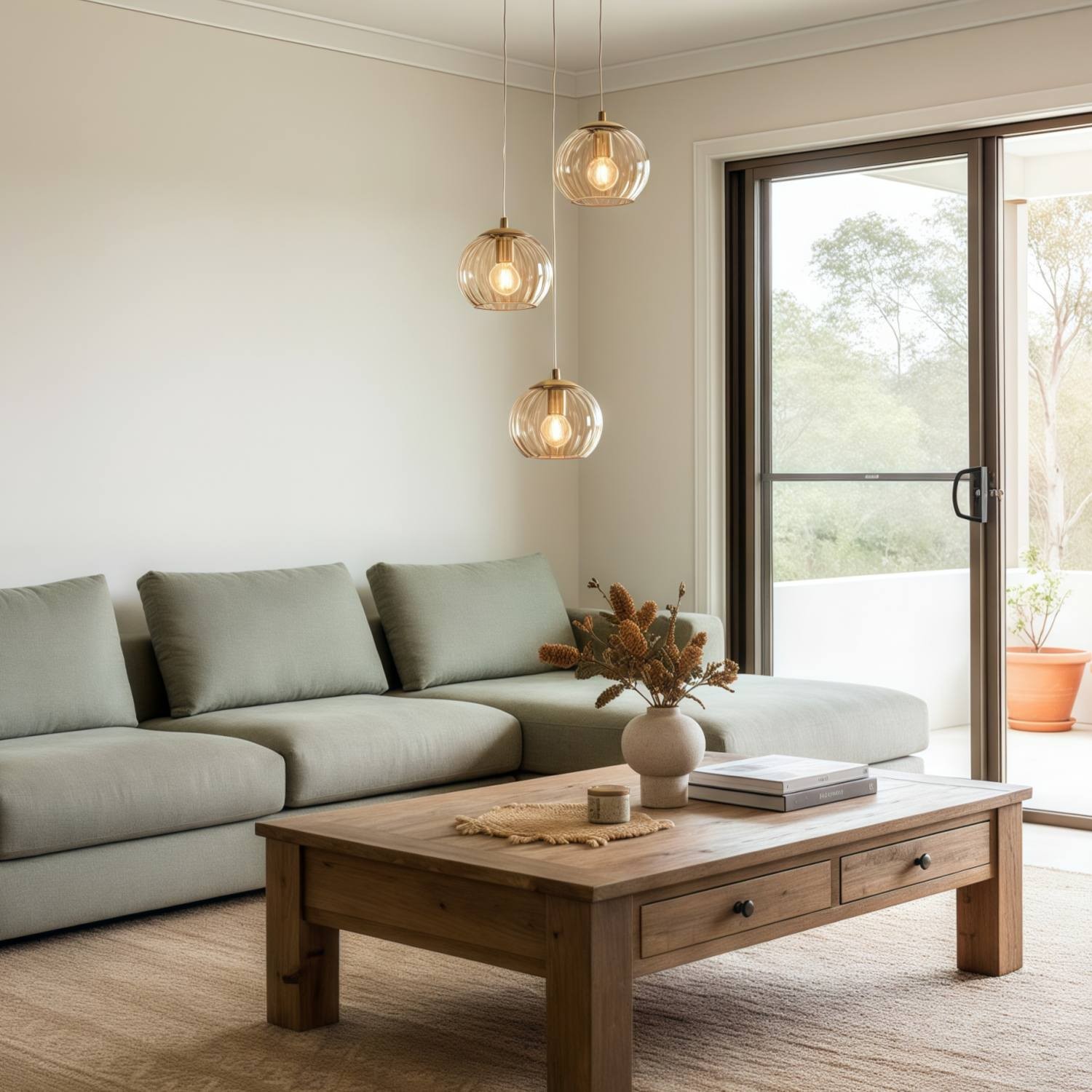 Tracian Dimpled Globes 3-Light Pendant Lamp - Sculptural Amber Lighting Ideal for Lounge or Entryway K2028
