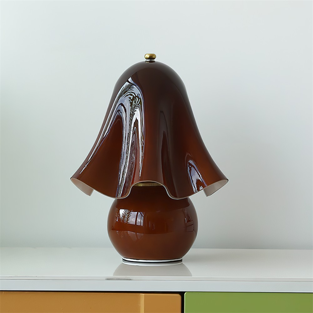 Bellina Bell Flower Table Lamp – Sculptural Glass Vera Style For Side Table Lamp K1135