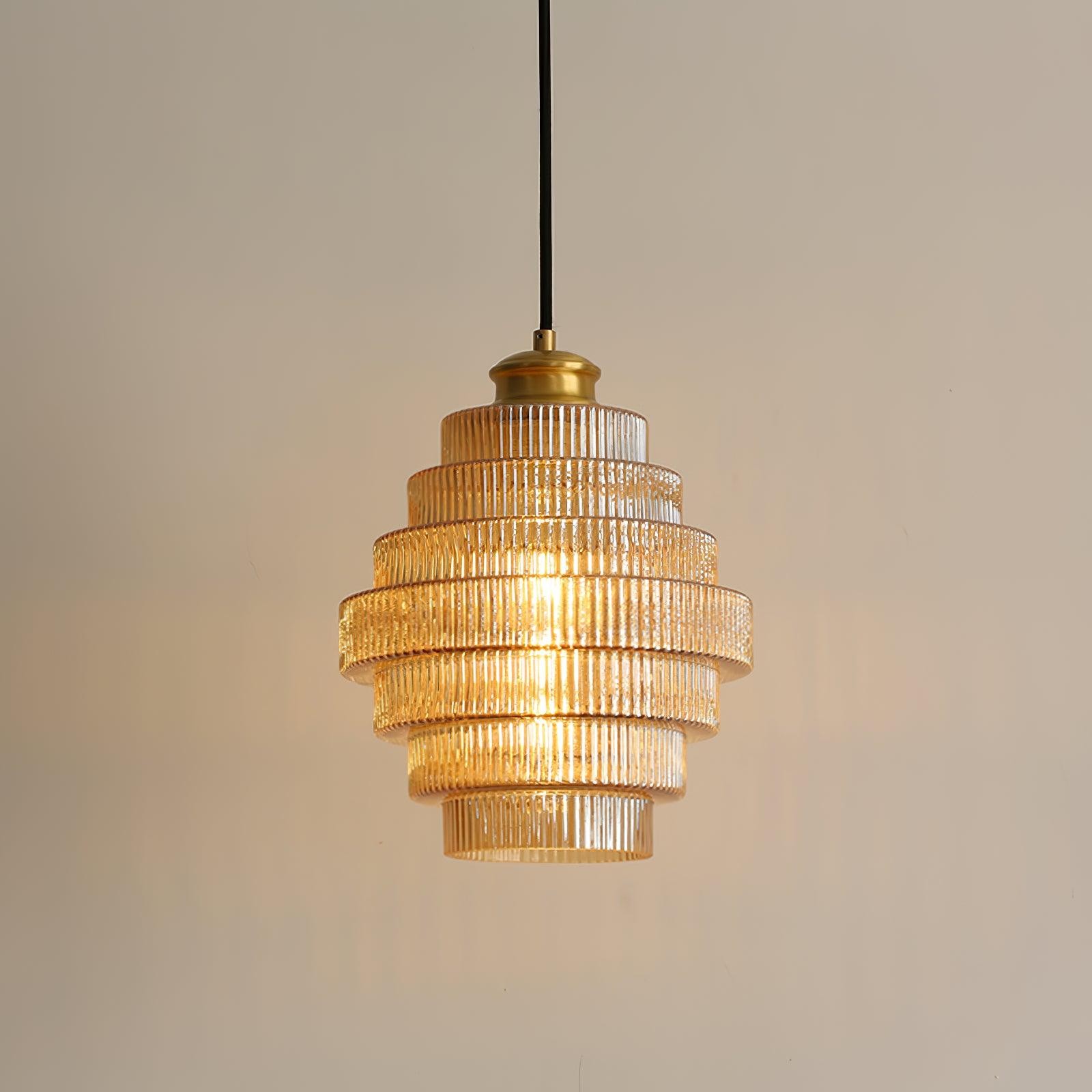Bottis Minimalist Glass Pendant Lamp - Stylish Layered Hanging Light for Dining Table K469