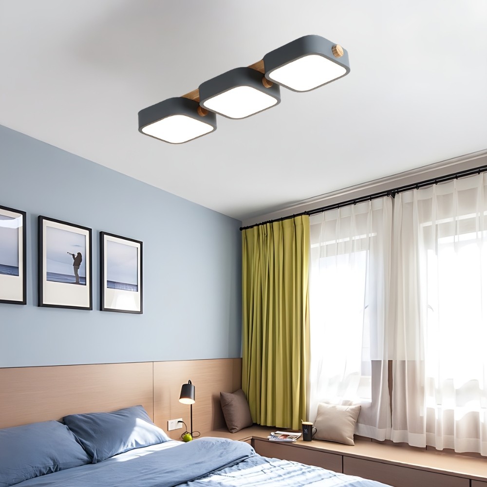 Nordic Multi Square Wood Led Celing Light K941