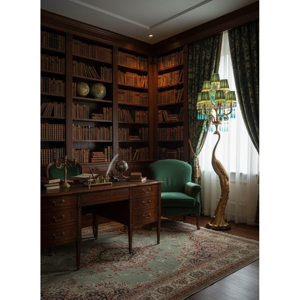 Perky Peacock Floor Lamp D761
