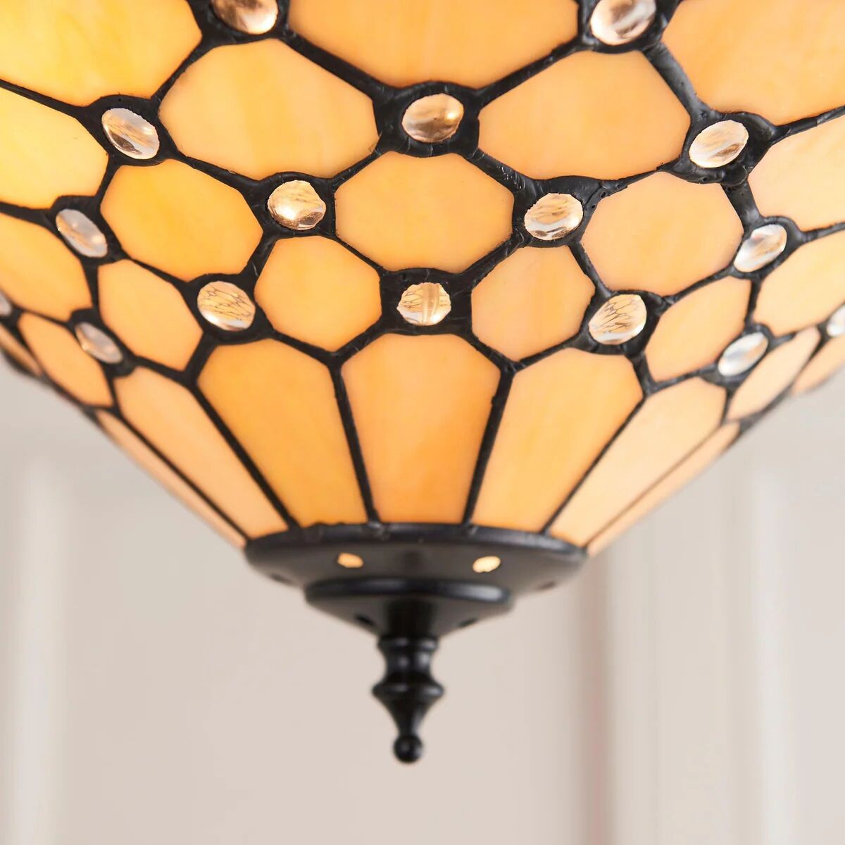 TF Pearl Handcrafted Tiffany Ceiling Light - Art Deco Stained Glass Light for Hallway or Living Room K1967