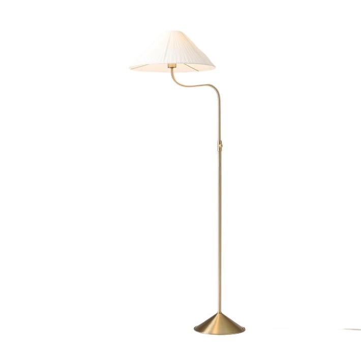 Fibura Elegant Floor Lamp Linen Shade Champagne Bronze – Add Warmth K1330