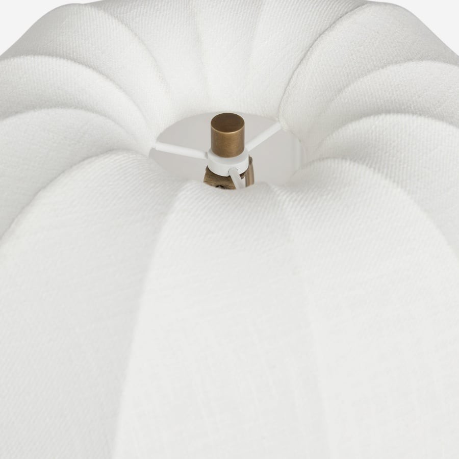 Vellaro Elegant Brass Table Lamp with Fabric Shade - Bedside Light for Contemporary Bedroom K1643
