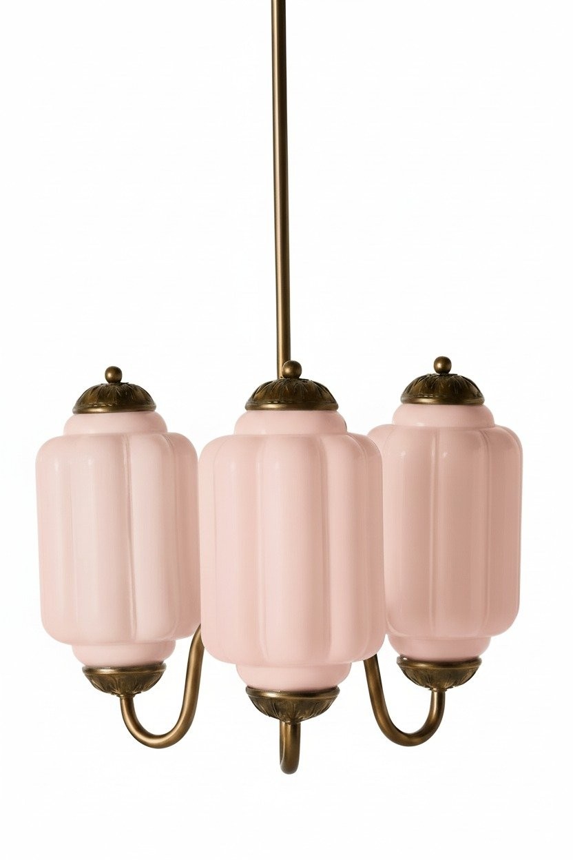 Eloise Classic Glass Pendant Light - Retro Glass and Metal Hanging Lamp for Kitchen Island Cafe K1475
