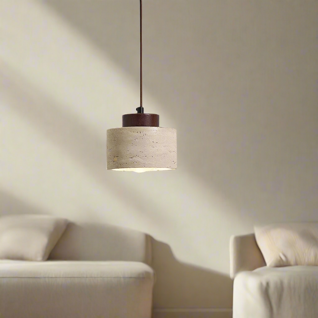 Nordic Travertine Clear Minimalist Pendant Light D914