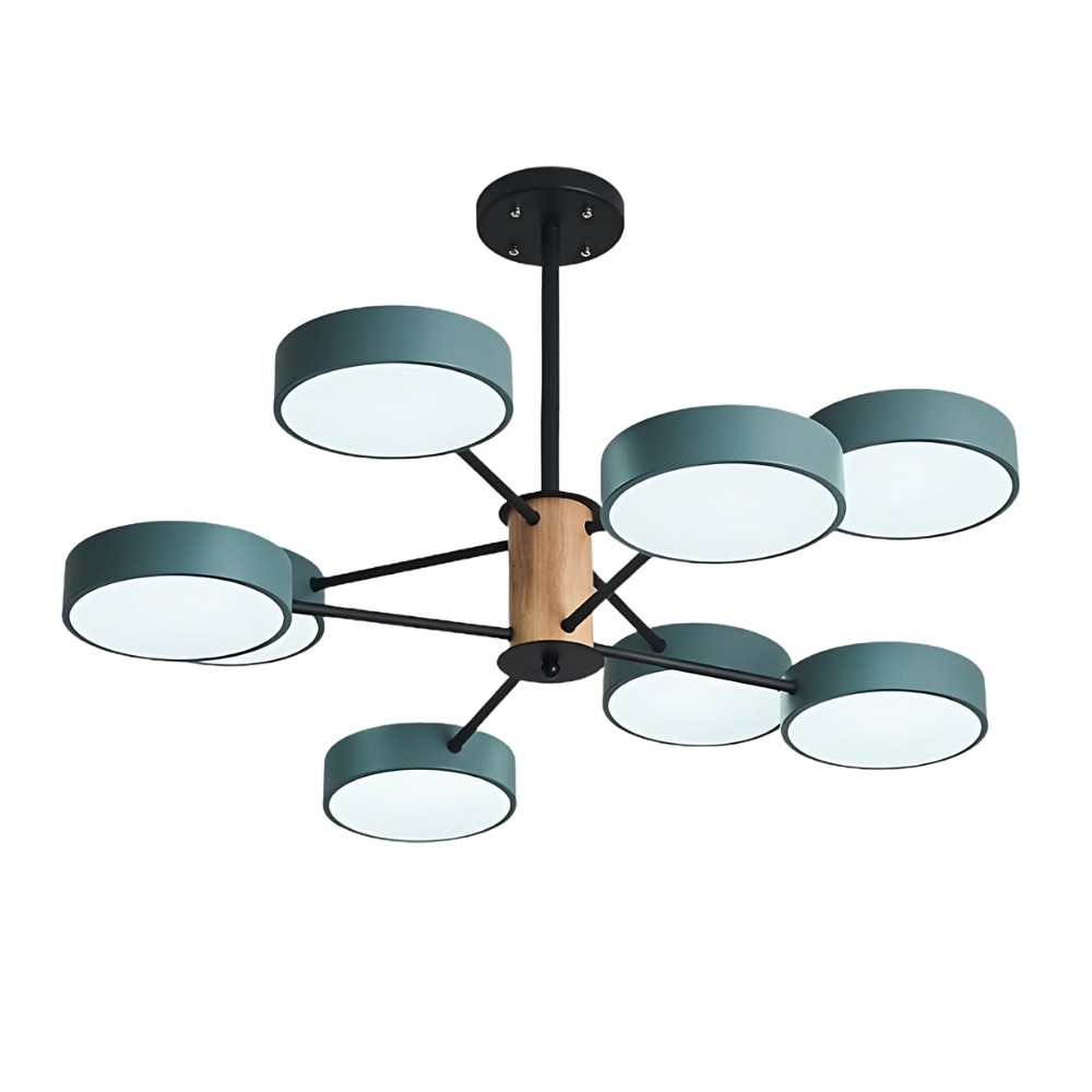 Scandinavian Branched Round Wood Chandelier K896